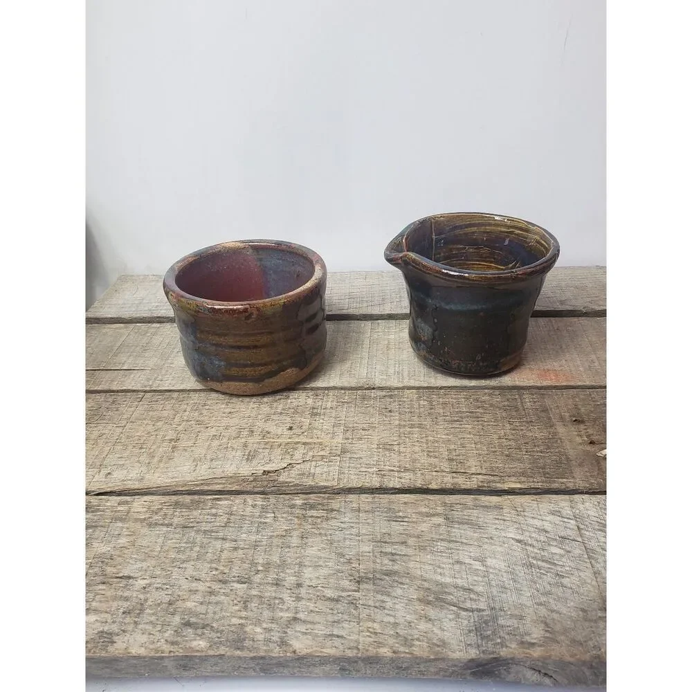ARTISAN HANDMADE Pottery Sugar & Creamer Set